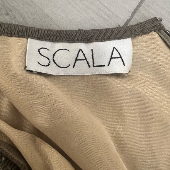 Scala Women's Sequin Embellished Silver Pewter Dress Sz 8 - Picture 7 of 10